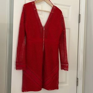 Crochet red dress